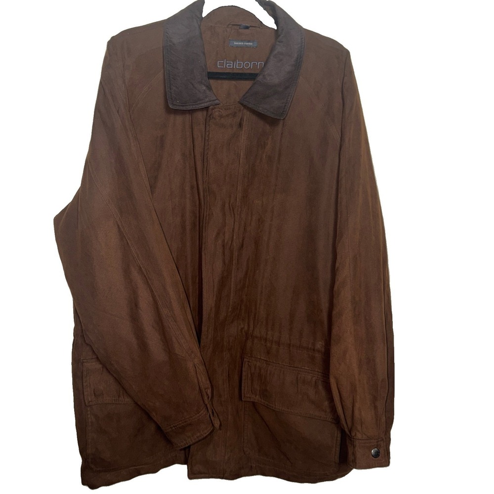 Mens Claiborne Brown Suede Field Jacket XL